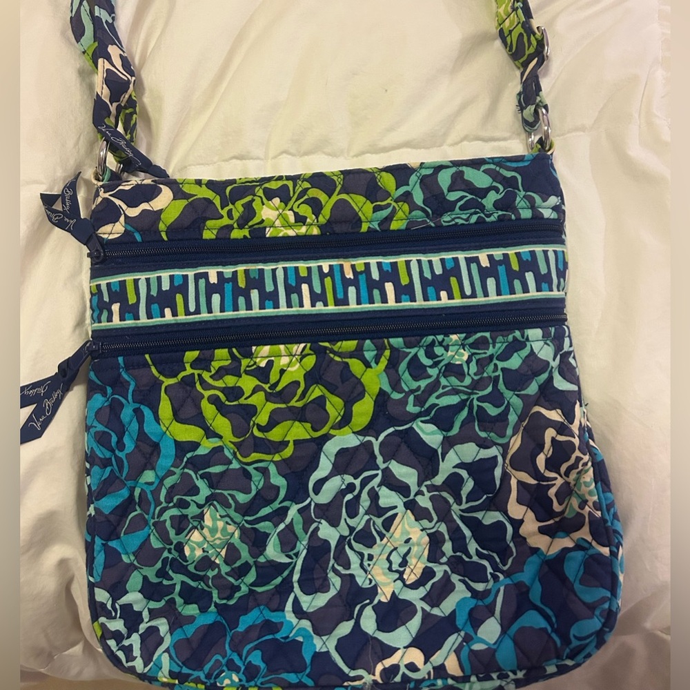 VERA BRADLEY crossbody bag, blue and green